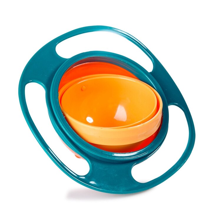 Magic Baby Gyro Bowl Universal 360 Rotate Spill-Proof Bowl Training Tableware Toddler Dishes Practice Feeding Bowl Without Mess: Green
