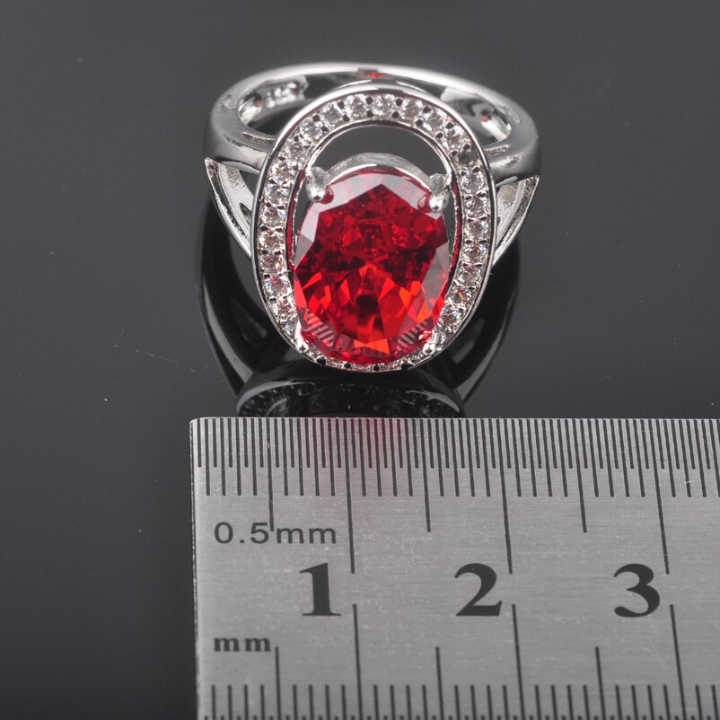 Kvinnors bröllop silverfärgade smycken set himmelsblå zirconia ring halsband och örhängen set  qz093