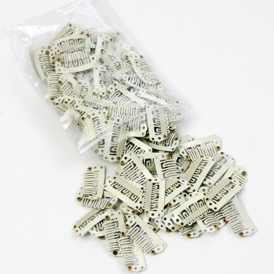 32Mm U Scherpe Haarverlenging Clips 50 Stuks Metalen Snap Clips Voor Haar Inslag Veer Maken Clip Haarstuk: Blonde