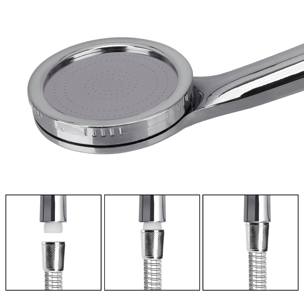 1pc Pressurized Nozzle Shower Head High Pressure Rainfall Chrome Bath Shower HeadWater Saving Spray Nozzle Shower Accessories
