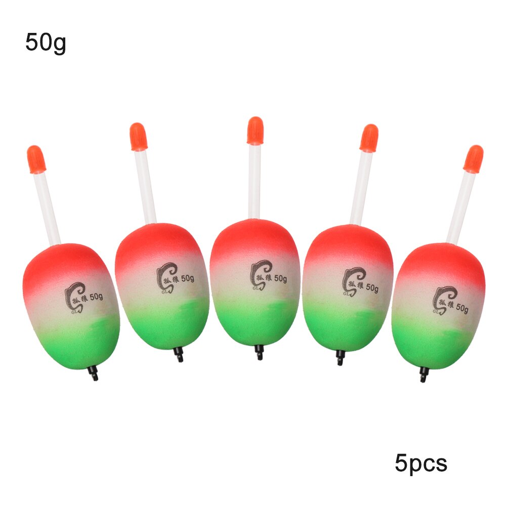 Ensemble de 5 pièces de flottaison en mousse EVA, boule de pêche lumineuse, Bobber, 10g/15g/20g/30g/40g/50g/80g/90g/100g: 50g