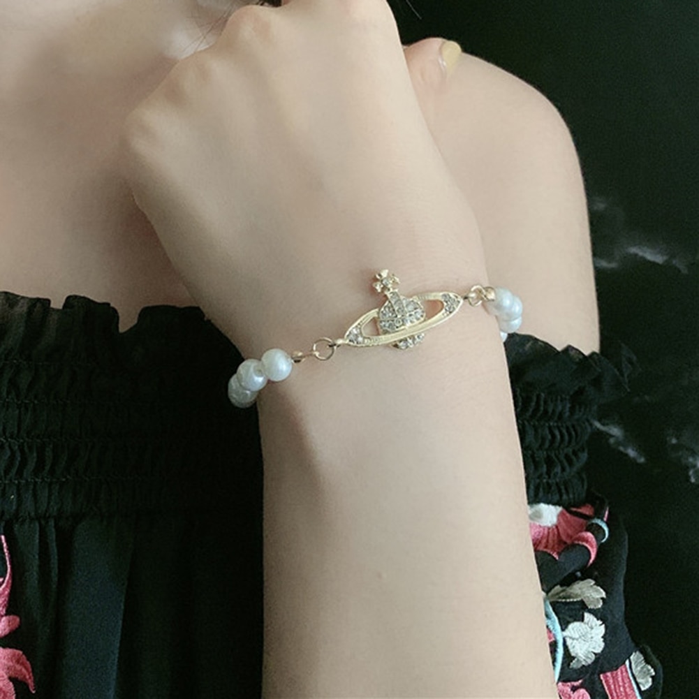 Luxe vintage klassieke saturnus parelketting, vrouwelijke zoetwaterparel, sleutelbeenketting, korte ketting, armband, toa: 2c