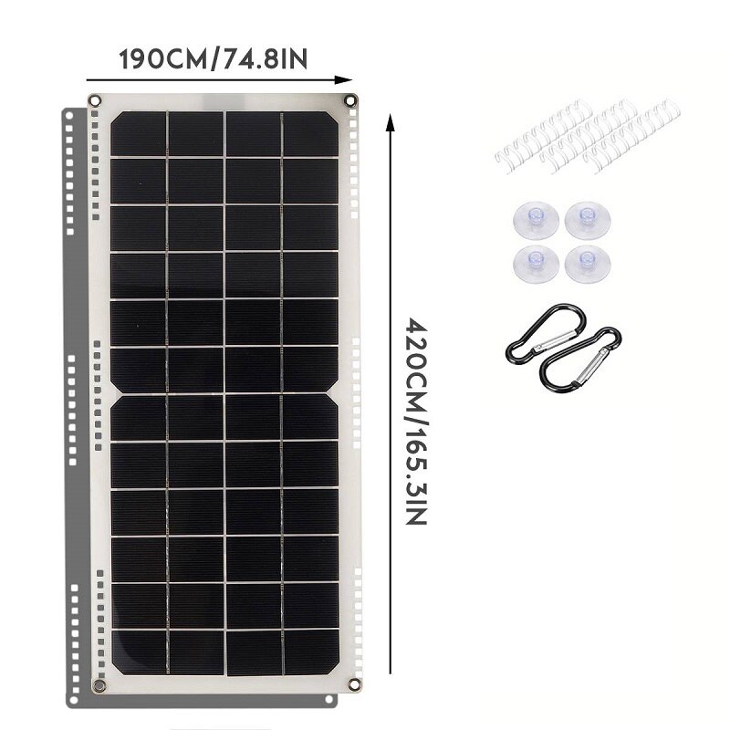 Solcellepanel 20w 12v semi-fleksibel monokrystallinsk solcelle modulkabel utendørs kontakt batterilader