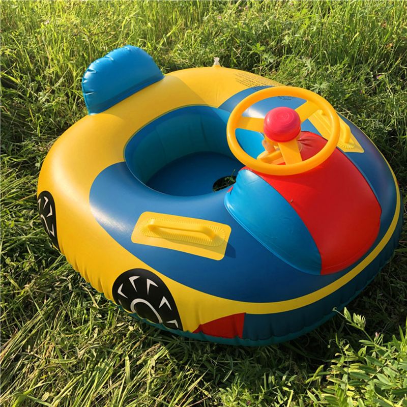 1 Pc Car Shaped Inflatable Pool Float Boat Pool Swimming Floats for Toddler Infant Boys Girls Durable PVC Beach Party Pool