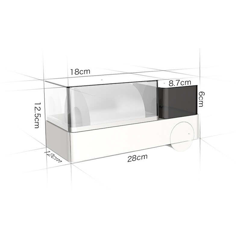 Wall-mounted Waterproof Visible Tape Sanitary Cotton Box Tissue Box Desk Organizer Bathroom Tissue Case 28*12*12.5cm