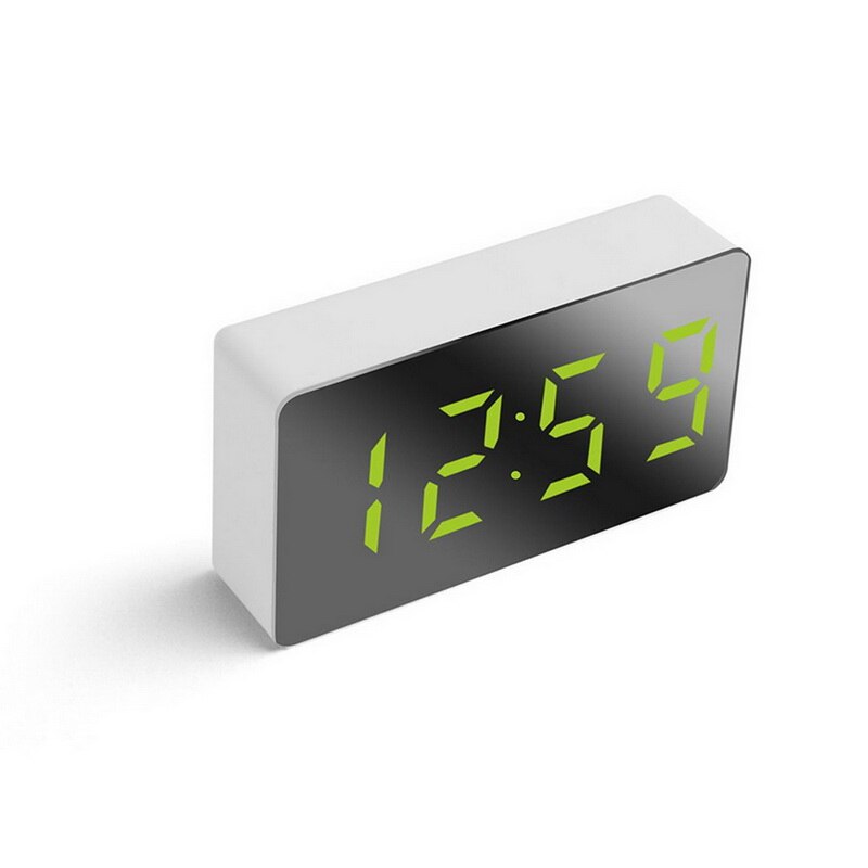 Digital väckarklocka spegel led nattlampor termometer väggklocka lampa fyrkantig rektangel multifunktionella skrivbordsklockor: 7.2 x 4 x 1.8cm d
