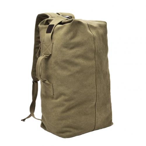 Moderna mochila de lona para hombre, portátil, para viajes al aire libre, mochila de lona de Color sólido, Mochila deportiva de gran capacidad, mochila para ciclismo de montaña: Khaki S