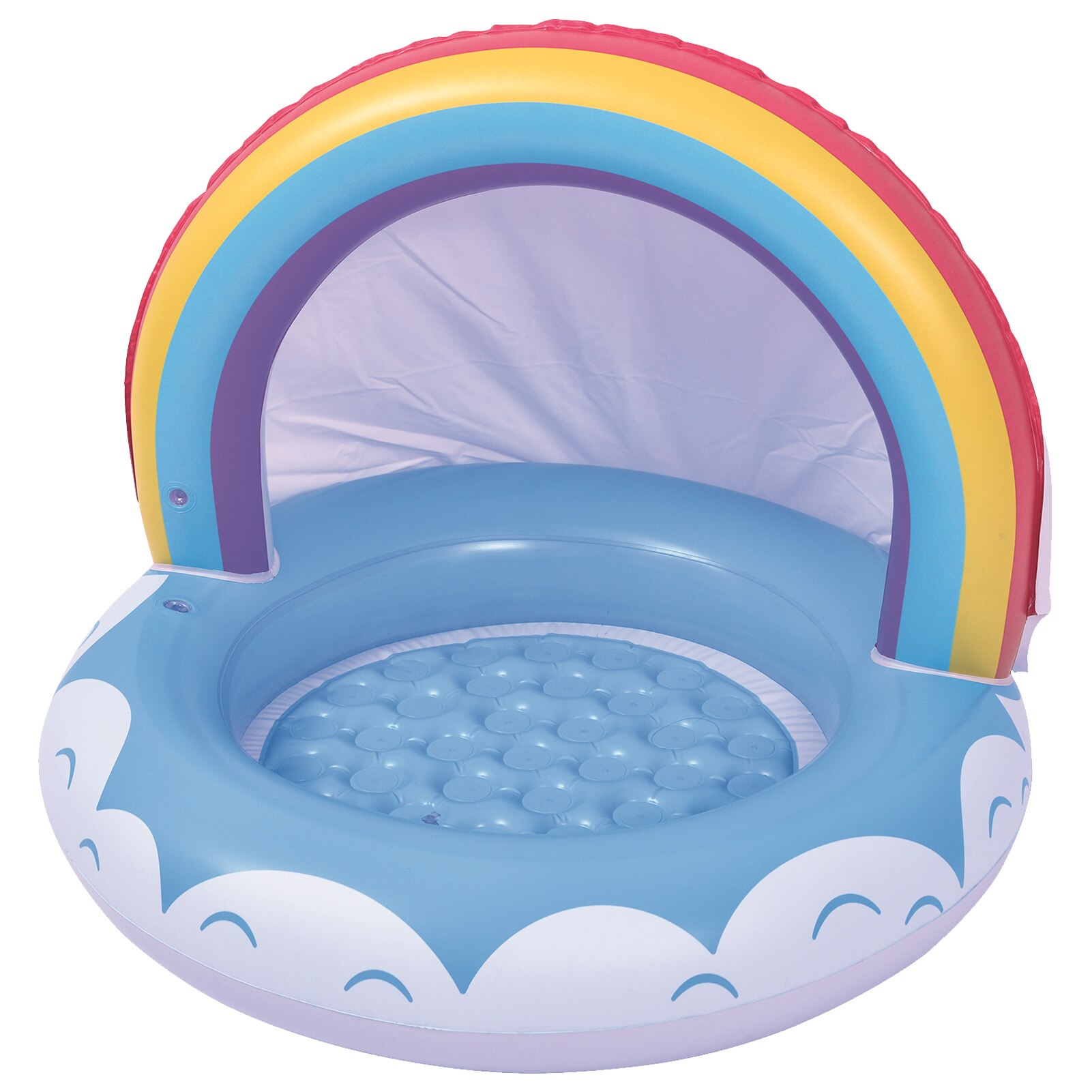 Regenboog Opblaasbare Baby Zwembad Met Luifel Zon Bescherming Pvc Water Wastafel Voor Thuis Leveringen Dh: Default Title