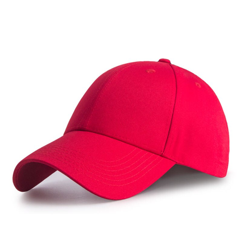 Mærke solid hvid voksen unisex afslappet justerbare baseballcaps snapback hatte til mænd buede randen kvinders hætte hip hop far gorras: Rød