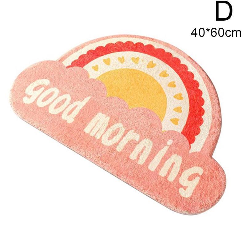 Thuis Regenboog Deurmat Halve Cirkel Vloermat Badkamer Deur Entree Antislipmatten Cartoon Kleur Tapijt Stofdicht Waterdicht Tapijt: D