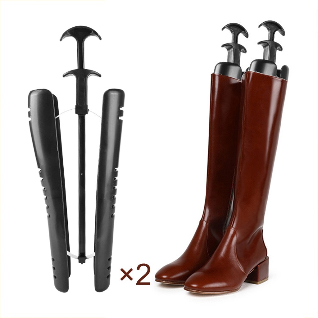1 Pair Automatic Boot Tree Plastic Black 15.7" Long Knee Boot Shapers Shoe Stretcher Supporter Stand