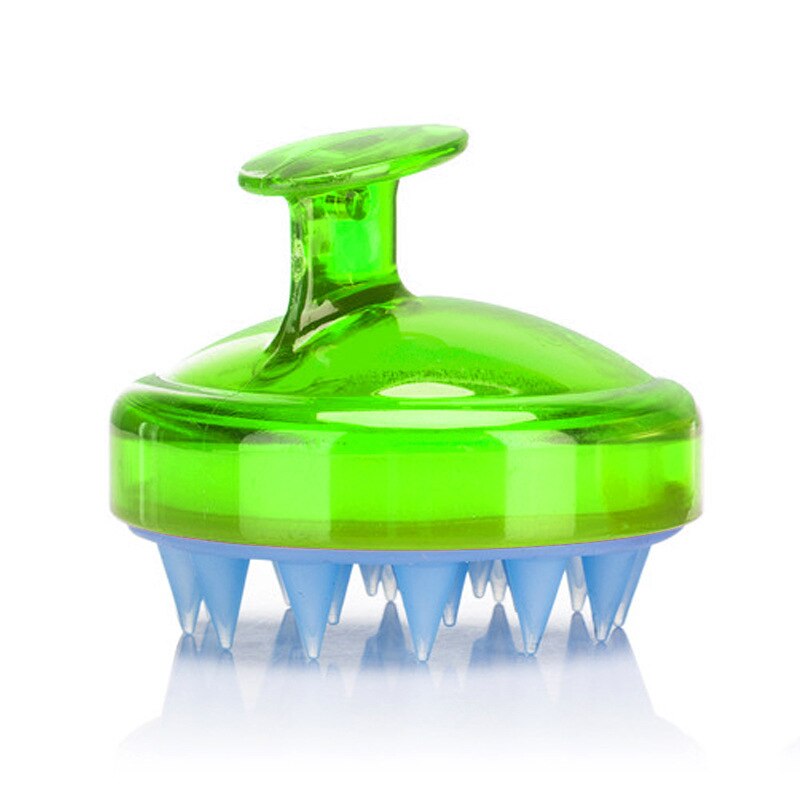 Strumento per il massaggio della testa spazzola per il massaggio del cuoio capelluto dei capelli in silicone pettine per il lavaggio dei capelli spazzola per manico magico spazzola per massaggio termale: giallo