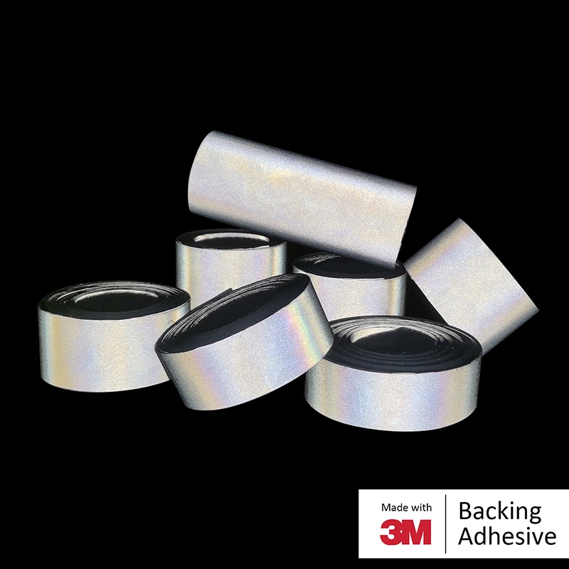 Hoge Zilveren Tc Reflecterende Stof Sticker Zelfklevend Waarschuwing Tape Multi-Size RS-833BJ3M