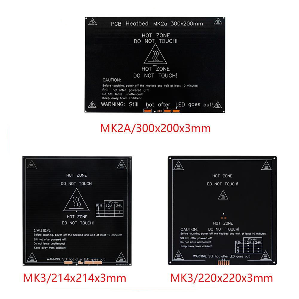 12V Upgraded MK3 heatbed 214x214/220x220/300x200x3mm Aluminium verwarmd Bed broeinest voor 3d printer delen impressora 3d pe als