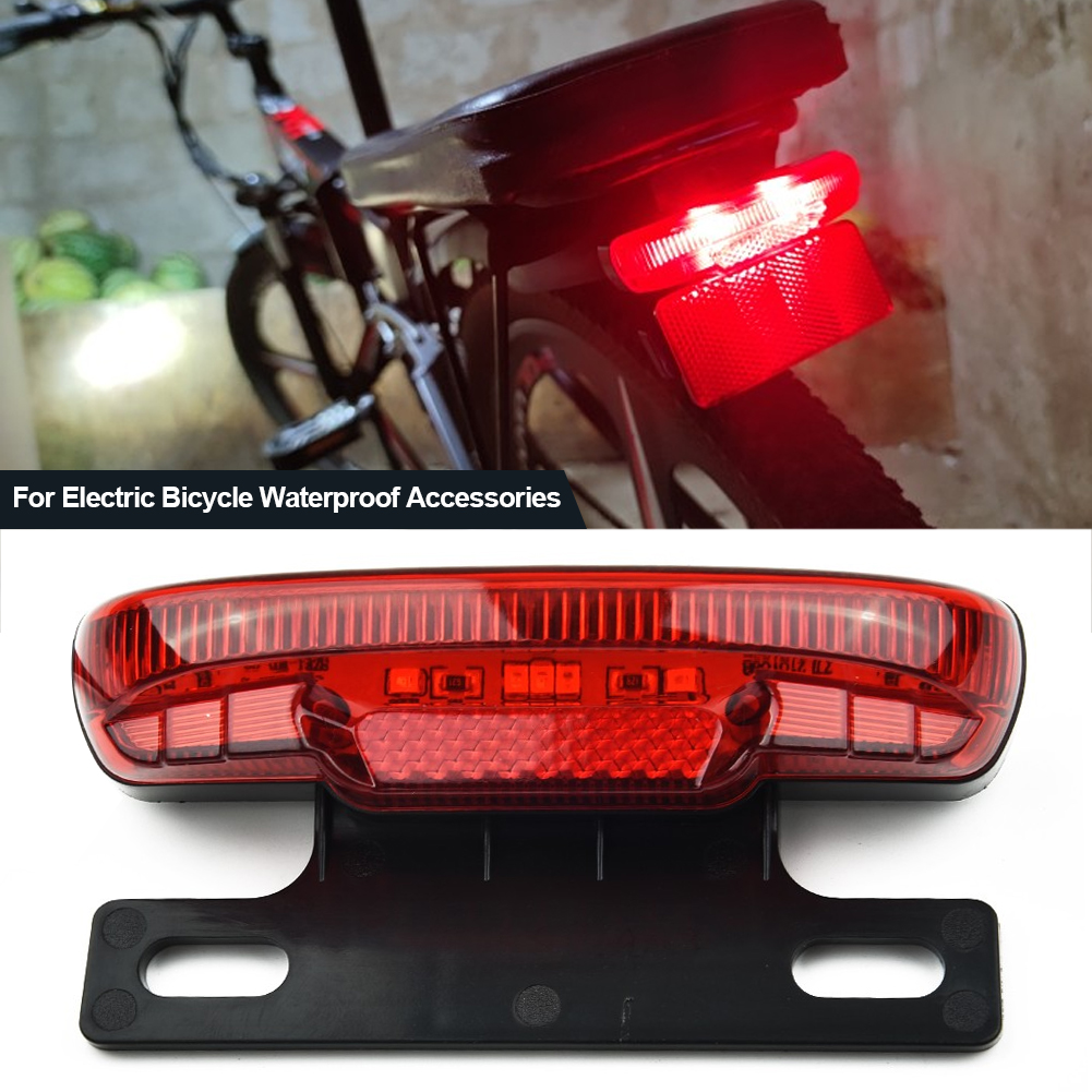 Elektrische Fiets Achterlicht Nacht 36-60V Fietsen LED Veiligheidswaarschuwingslamp Ebike Achterlicht Elektrische Fiets accessoires biciclet