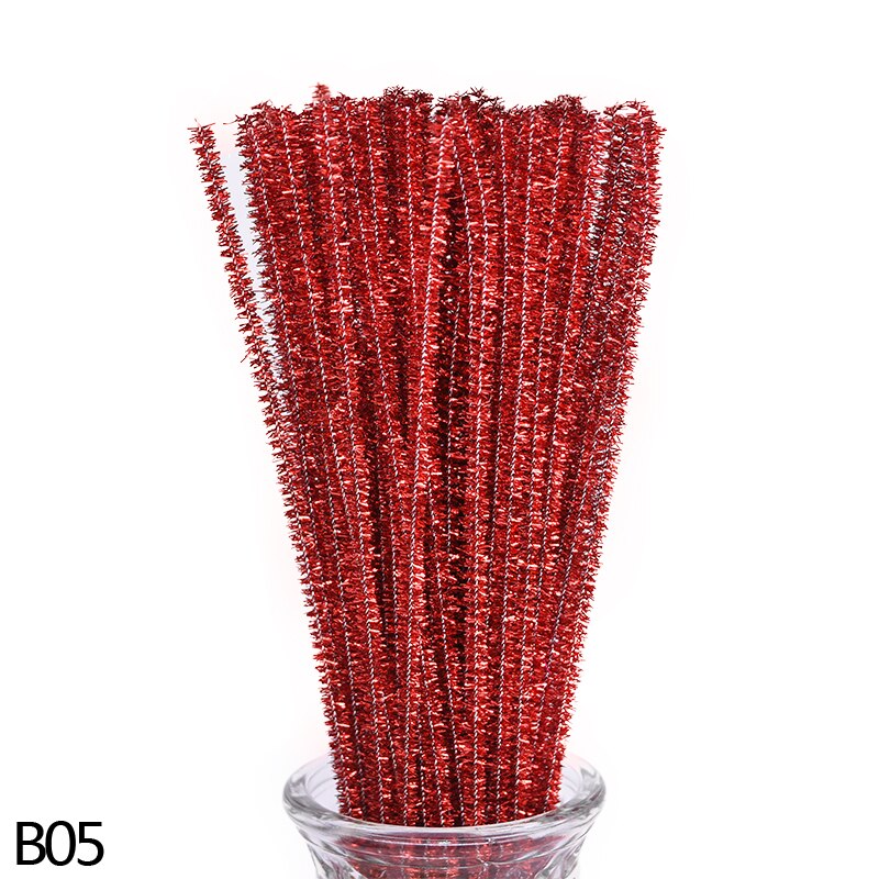Bâtonnets en peluche en Chenille 100 p/lot | Nettoyage de tuyaux, fournitures artisanales éducatives et de jouets en peluche pour enfants, bricolage: B05-100pcs