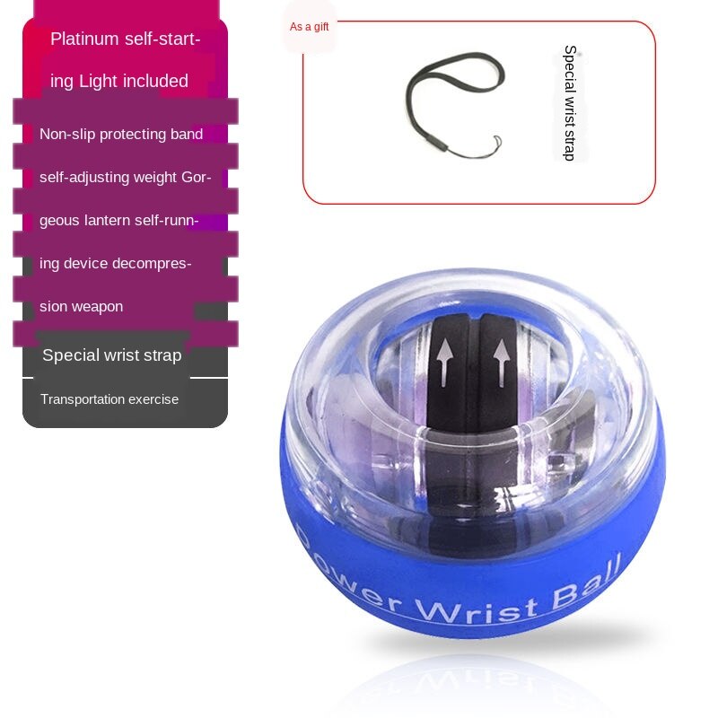 Rainbow Led Muscle Power Ball Wrist Ball Trainer Relax Gyroscope Powerball Gyro Arm Exerciser Strengthener Fitness Equipments: Orange