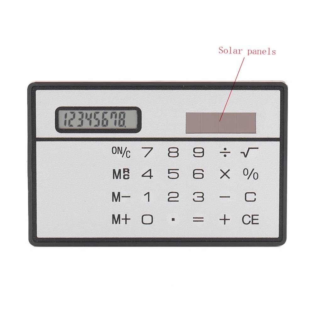 8 Digit Ultra Thin Solar Power Calculator with Touch Screen Credit Card Portable Mini Calculator for Business School