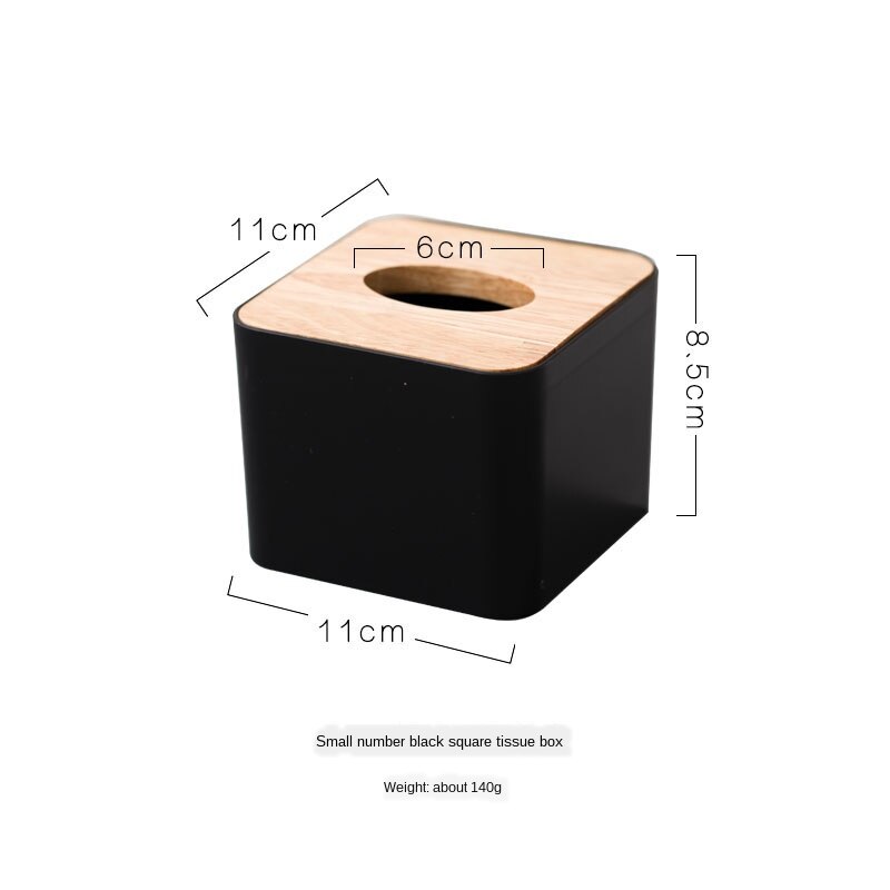 Modern Black Color Tissue Containers with Phone Holder Wood Cover Seat Roll Paper Tissue Canister Cotton Pads Storage Box WY: A