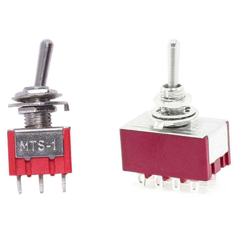 Mini interrupteur à bascule SV-12 broches 4PDT ON/ON, 2 positions, SPDT Mini Micro interrupteur à bascule MTS-402 rouge: Default Title