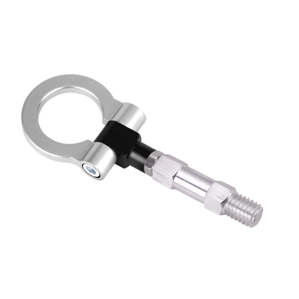 CNC Machine Aluminum Towing Hook Ring Kit On Tow Hook Eye Towing Colorful JDM Style For BMW 3/4/5 Series RS-TH008-12: Silver