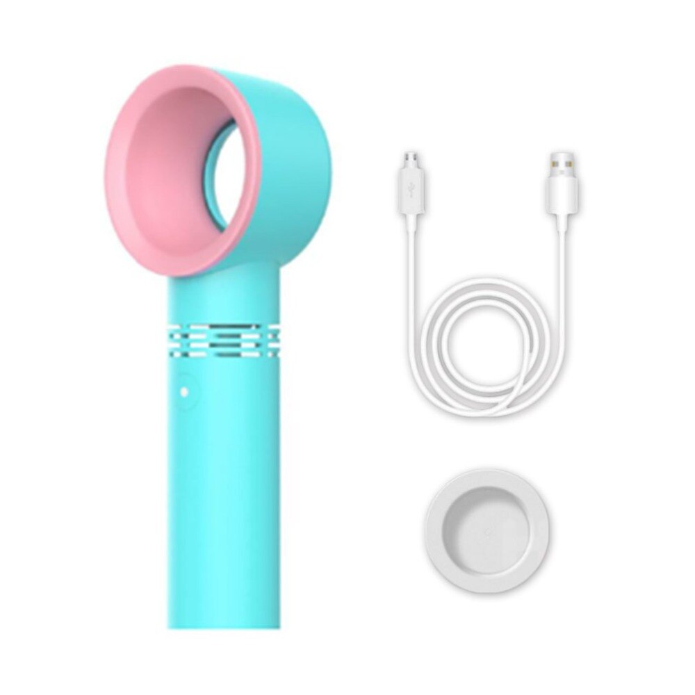 Nul 9 Usb Oplaadbare Draagbare Bladeless Fan Handheld Mini Koeler Geen Blad Handy Fan Met 3 Ventilator Snelheid Niveau Led indicator