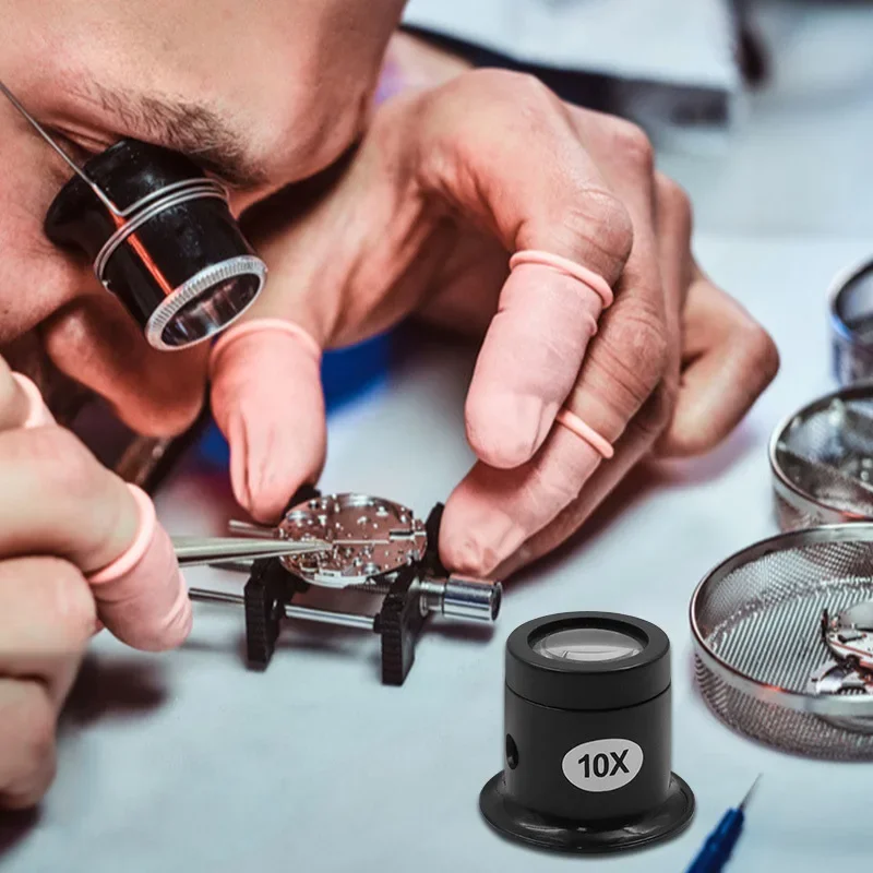 1Set 5X 10X 15X 20X Vergrootglas Clip op Vergrootglas Horlogemaker Sieraden Horloge Reparatie Tools Vergrootglas kit Service tool