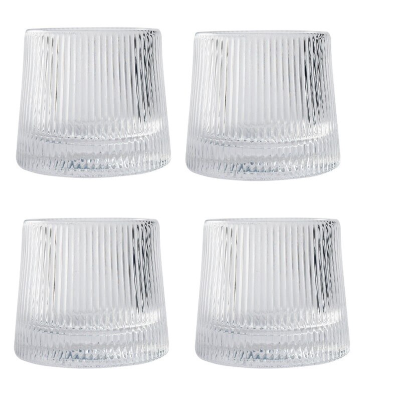 2/4PCS Rotating Crystal Glass Wine Glass Tumbler Brandy Old Fashioned Scotch Snifter Mugs 160ml Whisky Drinkware Wine Cup: 4PCS B