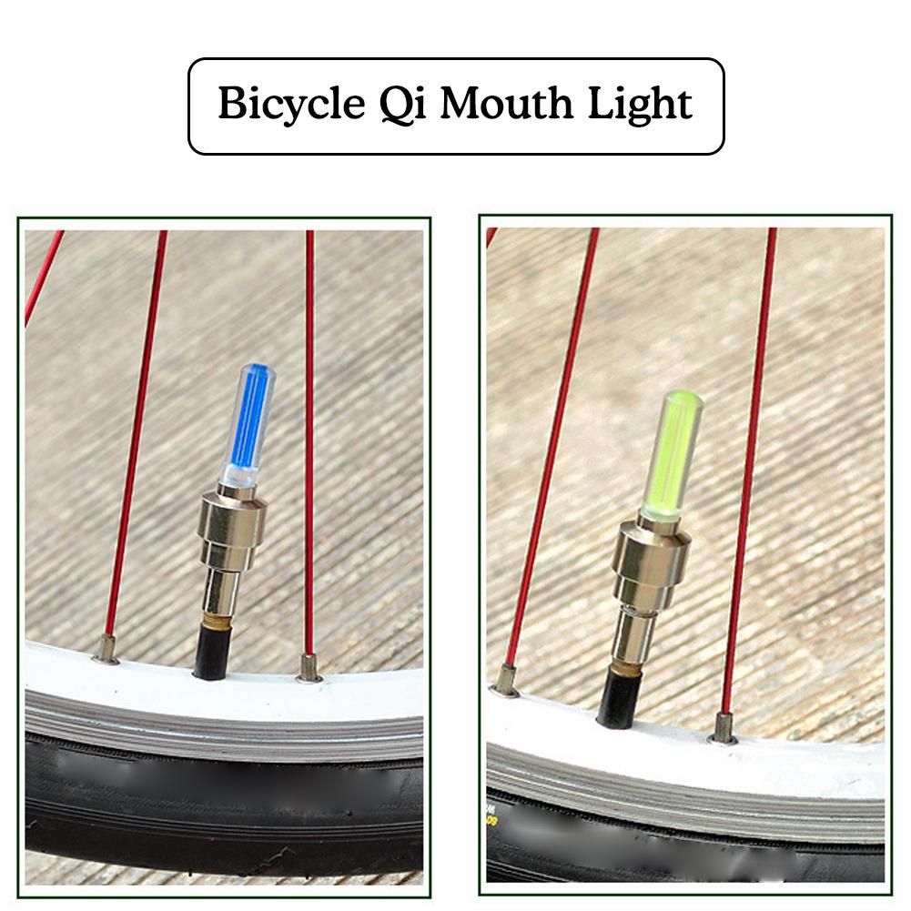 2 pièces néon vélo rayons lumières vélo lumière LED pneu Valve bouchon lampe de poche roue rayon léger voiture moto accessoires