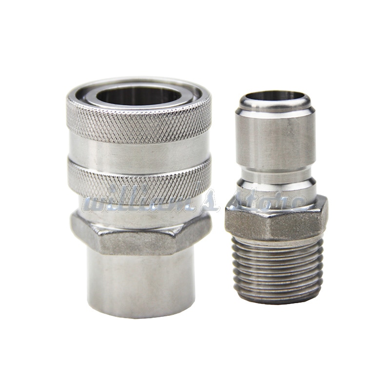 Stainless Steel Quick Disconnect Set, 1/2"FPT female and 1/2"NPT male for homebrewing
