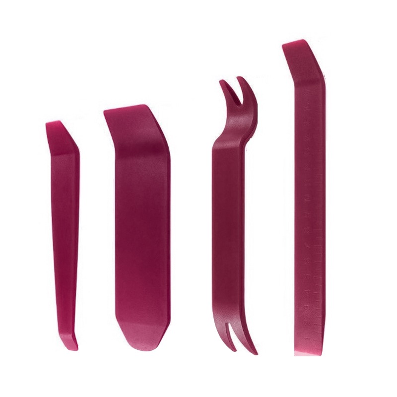Auto Door Clip Panel Trim Removal Tool Kits Navigation Blades Disassembly Plastic Car Interior Seesaw Conversion Repairing Tool: Jujube red-4pcs