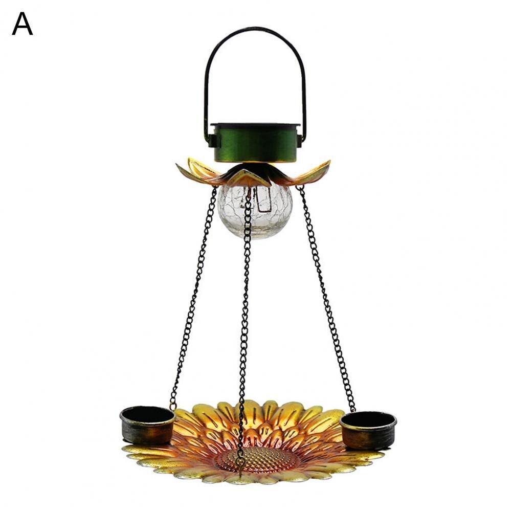 LED Solar Power Bird Feeder Hummingbird Feeder Waterproof LED Lamp Wild Bird Food Holder Hanging Bird Food Container: A
