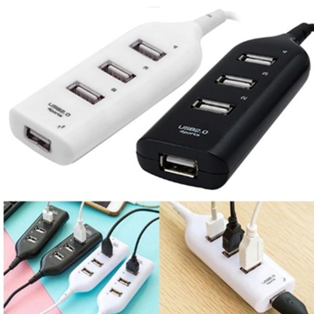 4 porte usb 2.0 hub plug expander adapter med kabel opladning koncentrator computer bærbar tilbehør