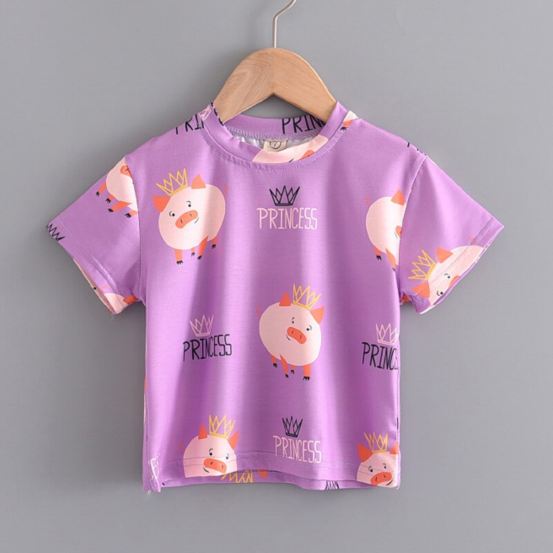 Menoea 3-7T Kinderen Met Korte Mouwen T-shirt Katoen Patroon T-shirts Jongen Kid Jongens En Meisjes Tops Shirts Kinderen Tshirt