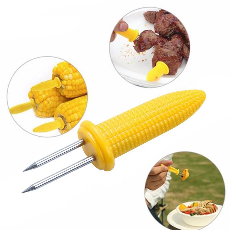 Stainless steel corn needle barbecue fork barbecue tool outdoor kitchen tool fruit fork O9J4