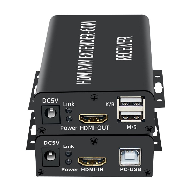 HDMI KVM extender 60M Support USB Mouse Keyboard Over cat5/6 ethernet cable CAT5/6 HDMI USB KVM Extender Audio Video Converter