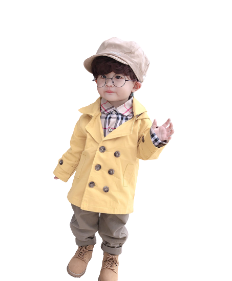 2020 marca da criança do bebê meninas meninos jaqueta crianças outono primavera blusão infantil com capuz roupas trench coats outwear: Khaki / 3T