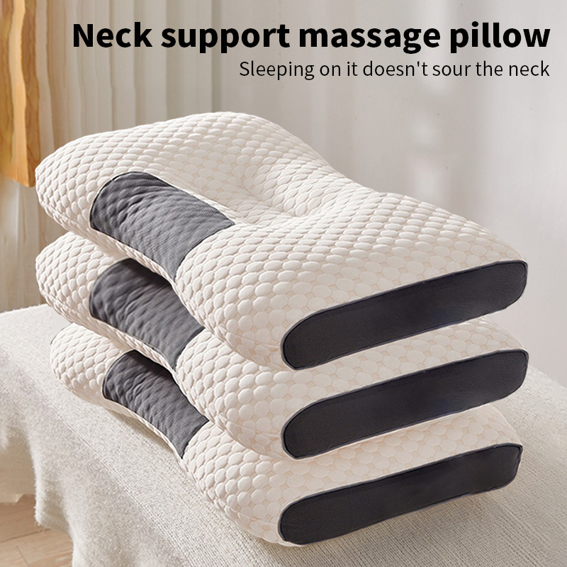 Almohada para el cuello, ayuda a dormir y protege el cuello, masaje de fibra de soja ortopédico Cervical, almohada de SPA para el hogar para dormir