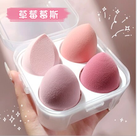 Beauty egg set makeup egg 8 sponge makeup egg puff oblique cut gourd water droplets wet and dry face makeup puff sponge: Color 06