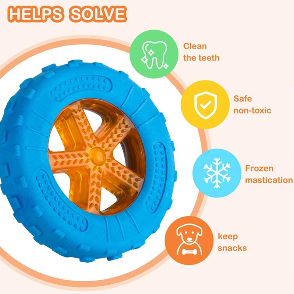 Chewing Big Dog Toys Rubber Bite Resistant Squeaky Training Playing Toy Interactive Dog Toys for Large Medium Dogs Teeth Clea: Tire Toys