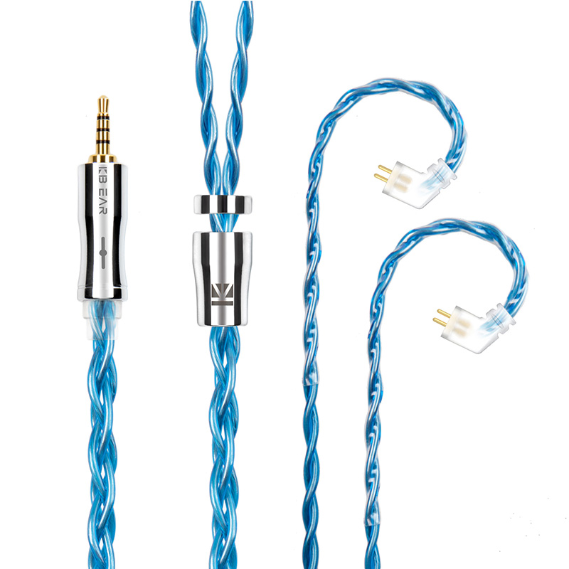 KBEAR Glory 4 Core 6N Single Crystal Copper Upgraded Earphone Cable 2PIN/QDC/MMCX/TFZ Earbuds Connector for KS1 KS2 LARK KZ IEMS: 2XS / Lvory