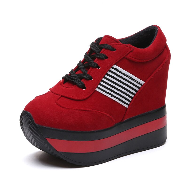 Sondr 2020 primavera e outono feminino reforçada fundo grosso coreano esportes selvagem esponja bolo e sapatos femininos XX-08: Vermelho / 5