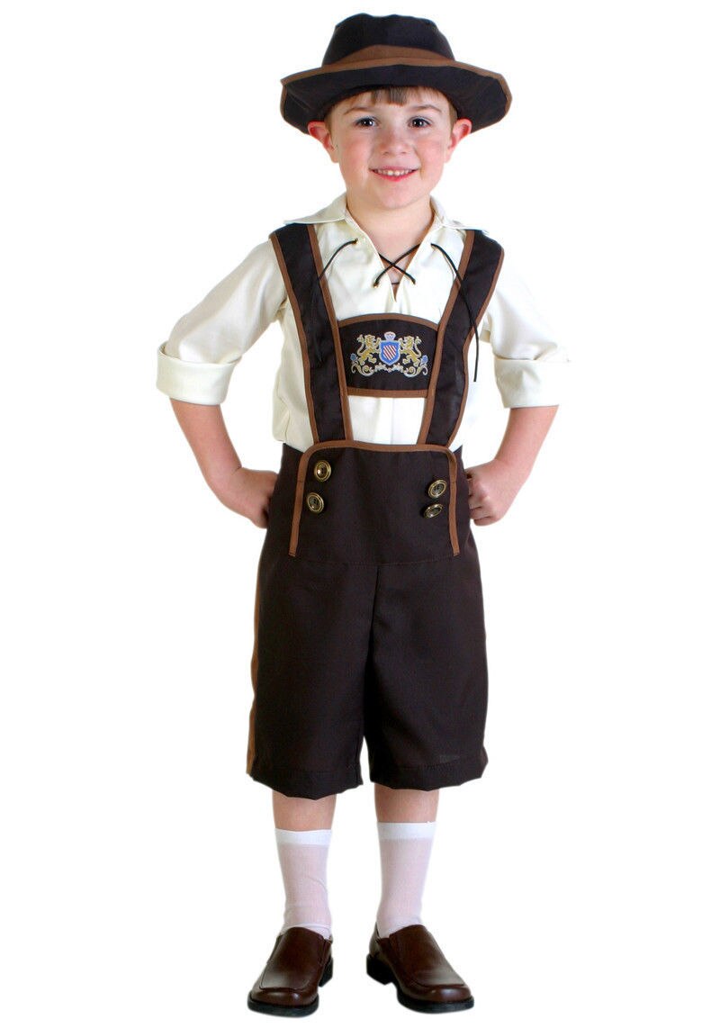 Disfraz de cerveza alemana de Baviera para niños, ropa de actuación de Halloween, Lederhosen, Oktoberfest: XL