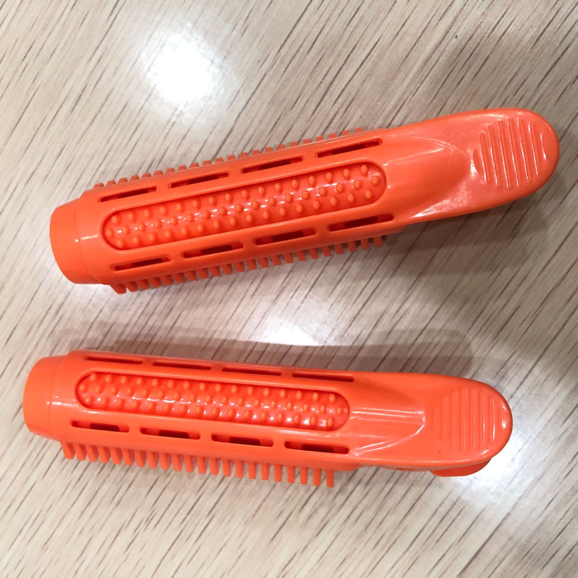 2pc Magic Hair Care Rollers Hair Roots Natural Fluffy Hair Clip Sleeping No Heat Plastic Hair Curler Twist Hair Styling Diy Tool: Orange