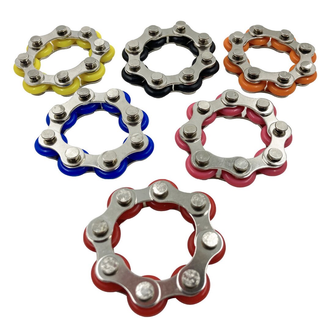 Autisme Adhd Anti Stress Reliex Fidget Speelgoed Sleutelhanger Hand Spinner Fidget Lager Tri-Spinner Speelgoed Metalen Voor Volwassen en Kinderen: 8-link chain