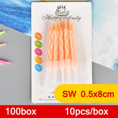 50/100 boxs Birthday candles child cake decorative candle romantic party candles Festive supplies wedding decoration: orange  50 box
