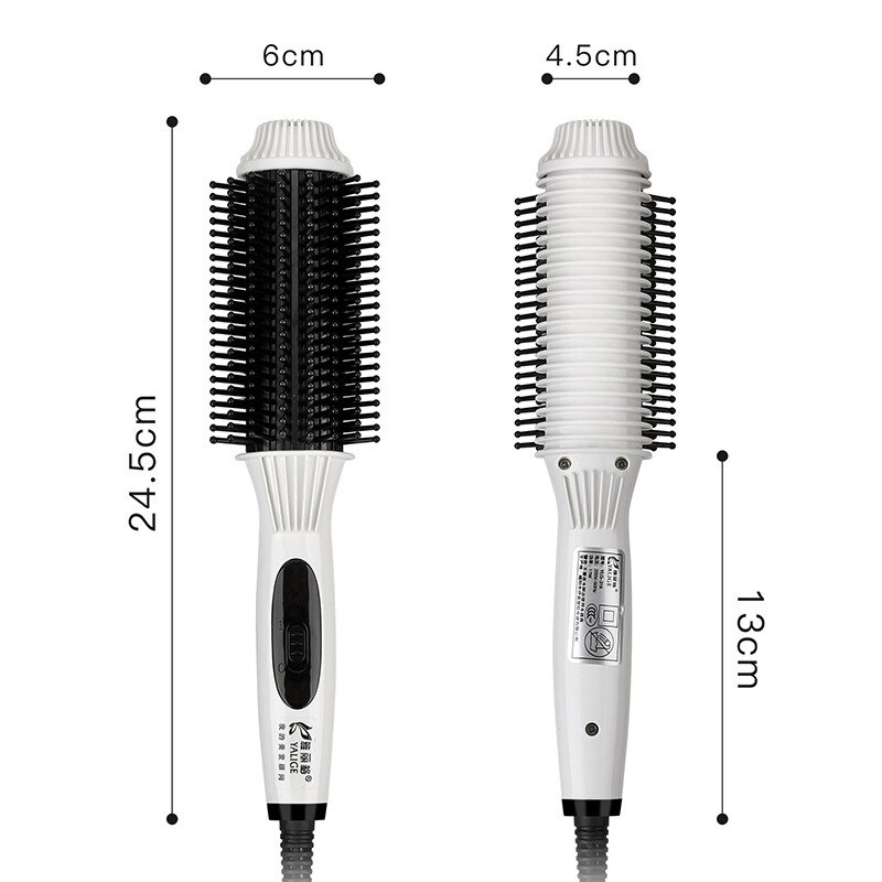 Plancha de pelo giratoria de calentamiento rápido, cepillo eléctrico recto de pelo portátil, peine de peinado instantáneo, rizador y alisado