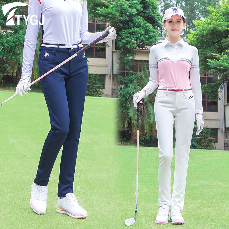 Herfst Winter Golf Kleding Vrouwen Fleece Broek Dikke Warm Mid-Taille Slim-Fit Sport En Leisure Golfbal broek Met Riem