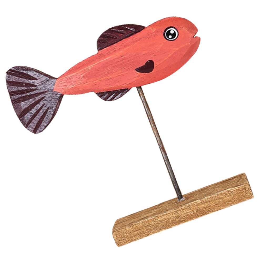 Christmas Fish Shape Table Wooden Craft Decor Lovely Animals Desktop Ornament