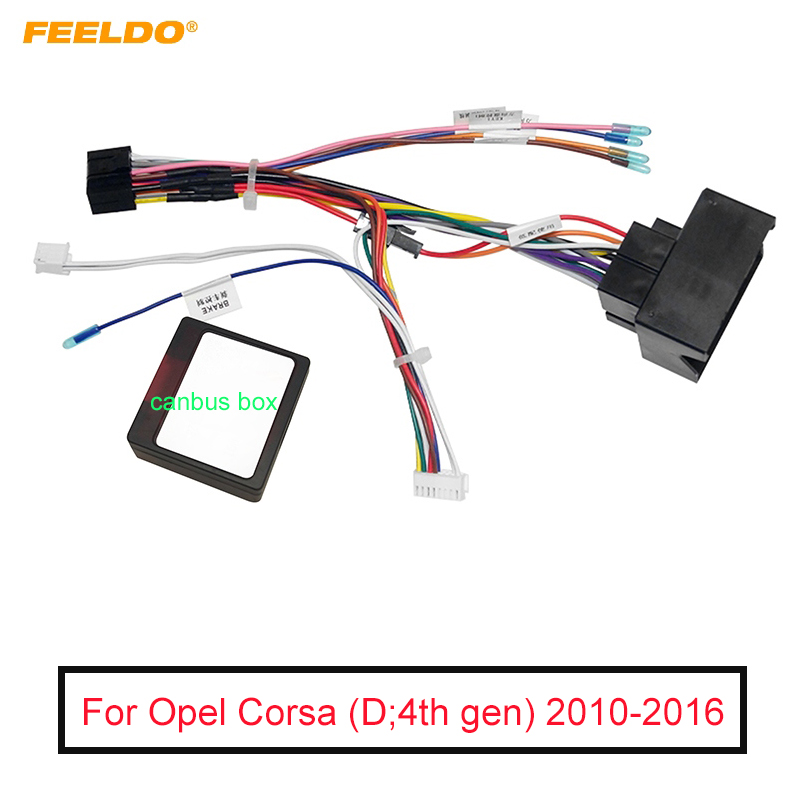 FEELDO – harnais de câblage Audio 16 broches, avec boîte Canbus, adaptateur de fil d&#39;installation stéréo pour Opel 10-16